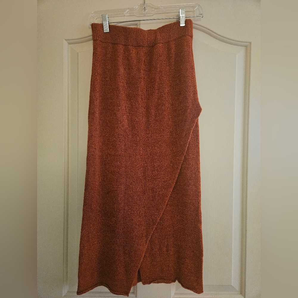 Forever 21 Rust Wrap-Front Knit Maxi Skirt